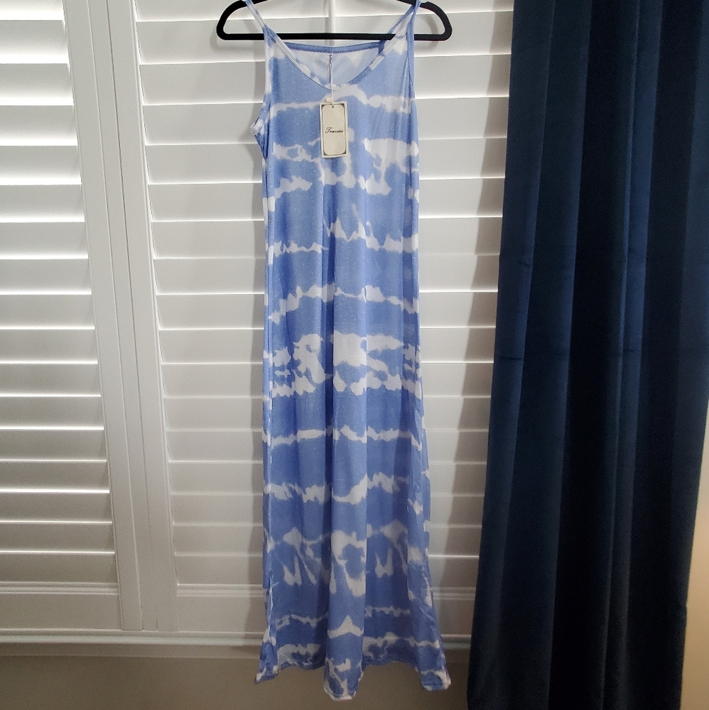 Boho maxi dress, tiedyed, size medium